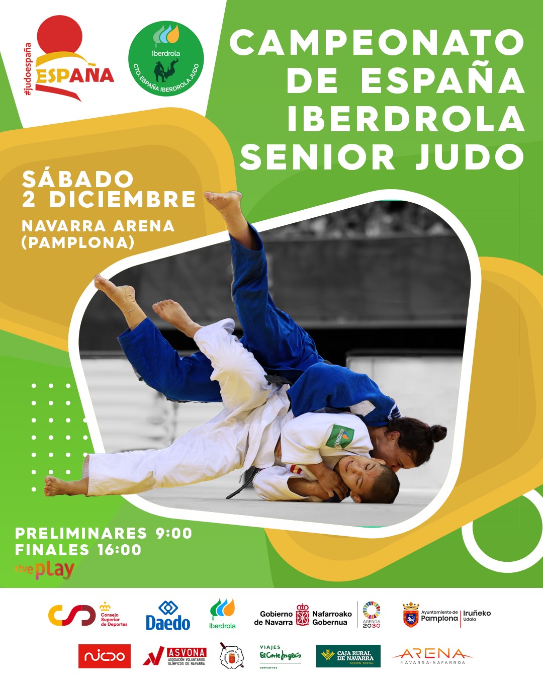 PAMPLONA, SEDE DE DOS CAMPEONATO NACIONALES DE JUDO Y DE LA GALA DE LA RFEJYDA. 02-12-23